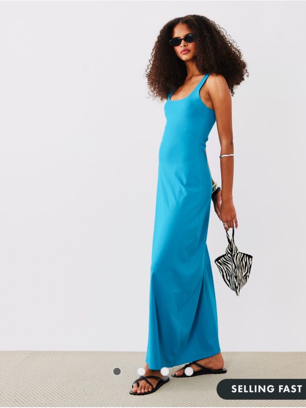 Sleeveless Maxi Dress in Teal Blue - Picture 5 of 7